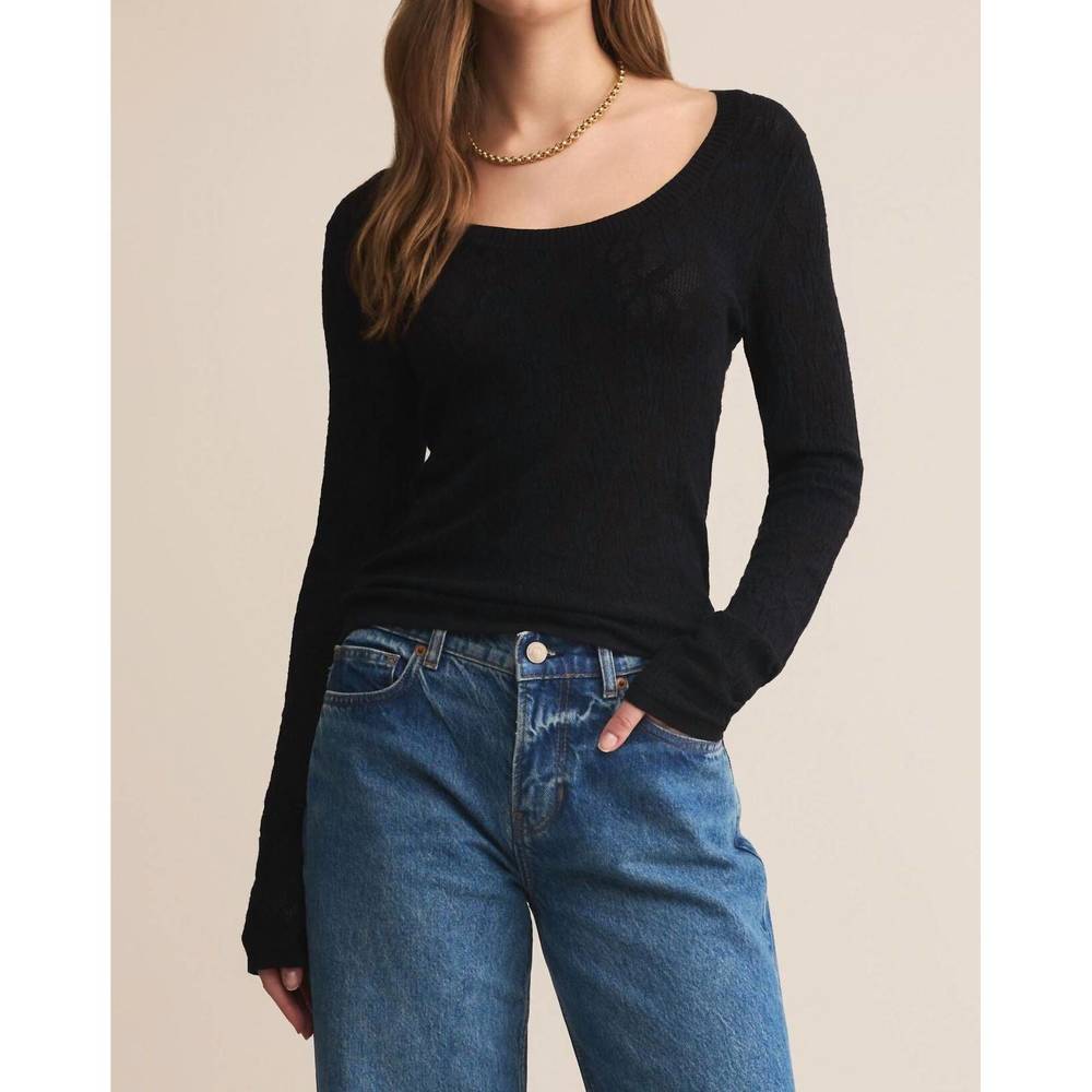 Z Supply Black Long Sleeve Blouse